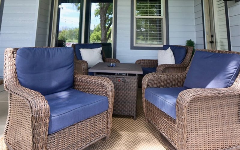 swivel rockers with fire pit table