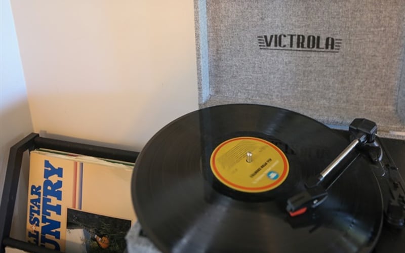 record player and record collection