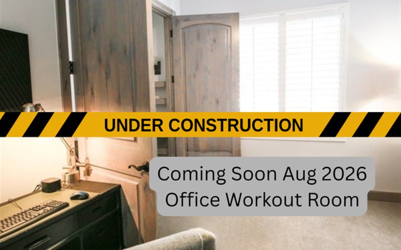 New bookings with arrival dates June 2026 or later subject to construction on our office workout room. Workstation will remain available.