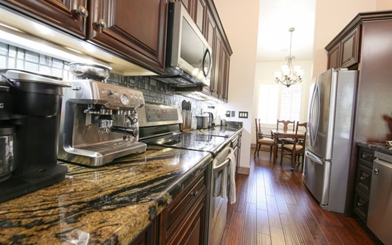 plenty of cookspace and amenities for breakfast, lunch, and dinner